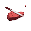 a knife cutting a liver
