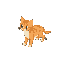 animate this pixel art orange tabby cat walking smoothly to the right. the cat should move with a natural walking cycle, showing leg and tail movement, while maintaining its cute and charming pixel st