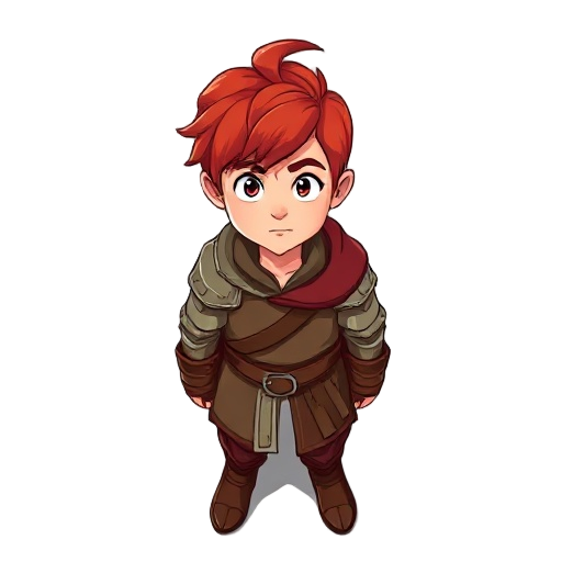 medieval young man with red hair