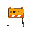 road blocker sign with 4 legs