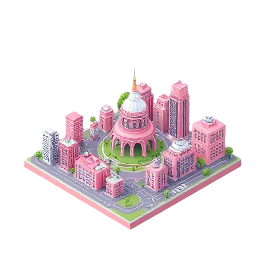 pink utopia world urban city