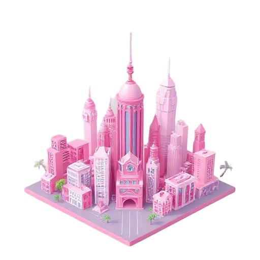 pink utopia world urban city