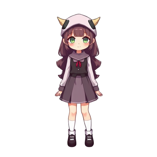 a girl character who seems mysterious and cute