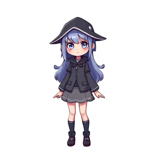 a girl character who seems mysterious and cute