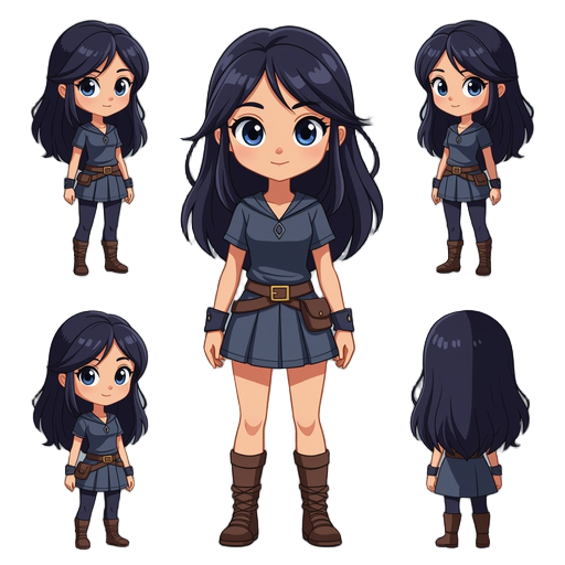 a girl character who seems mysterious and cute