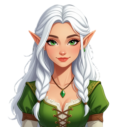 female elf with white hair