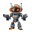 generate a small robot that can have weapons as arms