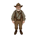 a middle-aged man in hunting clothes