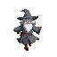 gandalf running. from top down view with his back and hat being visible.