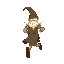 gandalf running. his back an hat being visible.