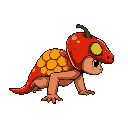 a caveman child crawls on all fours, his back adorned with a glossy chili pepper cape/pelt that shimmers like scales, a salamander pepper pelt with the hood/top shaped like a salamander head sits atop his head, full horizontal side view, black outline, vi