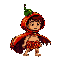a caveman child crawls on all fours, his back adorned with a glossy chili pepper cape/pelt that shimmers like scales, a cheerful pepper pelt/cape with the hood/top shaped like a salamander head sits atop his head, full horizontal side view, bold black out