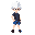 killua zoldyck. style: grand line adventures (gla), vibrant colors, detailed shading. pose: standing, facing south (forward), in a slight fighting stance. details: white spiky hair, dark gray shirt, blue shorts. subtle electric aura. transparent backgroun