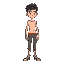 side view skinny young guy character