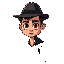 full body side view detective character