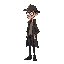 side view skinny detective character