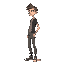 side view skinny young man character
