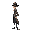 side view skinny detective character