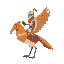 a knight on a winged bird from the retro game joust.