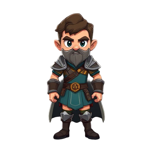 crie um personagem guerreiro para um jogo que será feito na unity 2d. será um rpg de mesa, estilo card game.