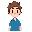 a boy with brown hair, blue shirt