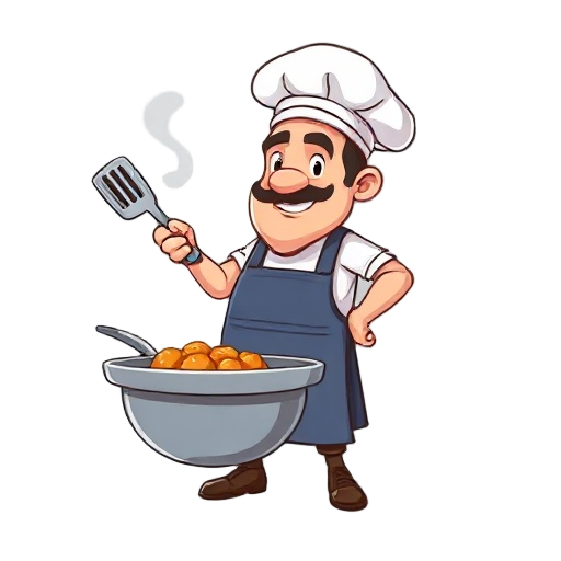 personaje cocinero en descanzo