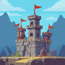 background pixel art of a tower defense game