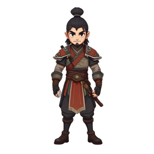 wuxia warrior, hand-painted style