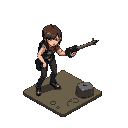crie a personagem jil valentine do resident evil 3 segurando uma escopeta