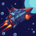 space ship mega boss shmup side view