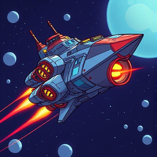 space ship mega boss shmup side view