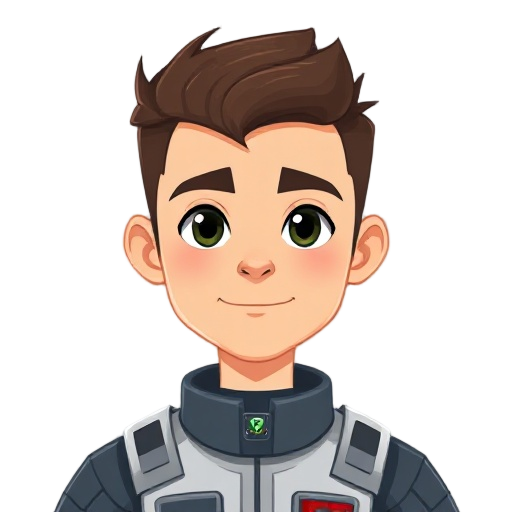 spaceship pilot male young like style 