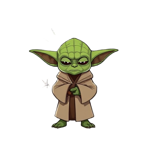 yoda, serene determination, with force aura represented with sparks