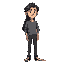 male human with long black hair, tall and tired of everyting
