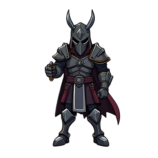 hazme a un caballero con armadura con espada estilo blasphemous