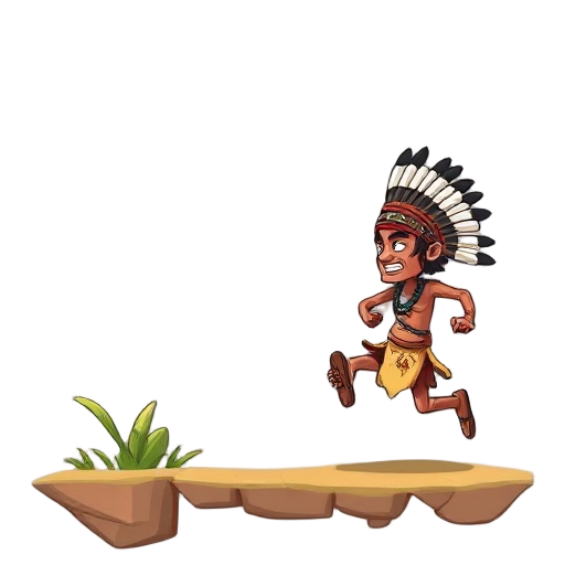 taino indian running for a 2d platform game