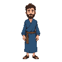 a male hebrew disciple, blue clothes