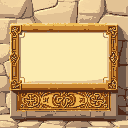 an ornate ancient hebrew dialogue box, big blank space, rectangular