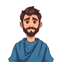 a male hebrew disciple, blue clothes