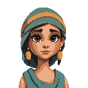 a woman from ancient israel, colorful 