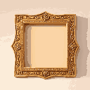 an ornate ancient hebrew portrait frame, big blank space, rectangular