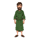 a male hebrew disciple, green clothes