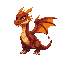 crea un dragon de lava con colores que representen el marma de lava