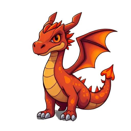 crea un dragon de lava con colores que representen el marma de lava