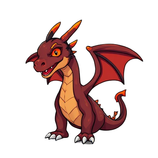 crea un dragon de lava con colores que representen el marma de lava
