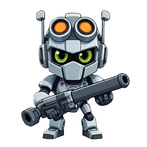 i want a male robot with bazooka