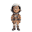 old sad man inside spacesuit