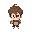 boy, brown hair, middle part haircut, glasses