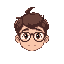 boy with glasses, brown hair, middle part haircut