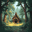 generate a caslte in a forest 